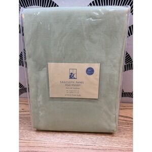 NEW Pottery Barn Kids Green Sailcloth Panel Pole Pock Drape Curtain 44x84 COTTON